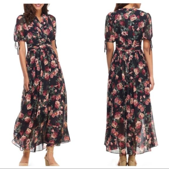 GAL MEETS GLAM Ashlynn Floral Chiffon Maxi Dress - Picture 3 of 7